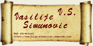 Vasilije Simunović vizit kartica